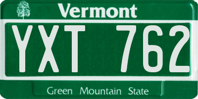 VT license plate YXT762