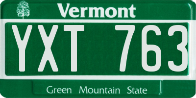 VT license plate YXT763