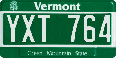 VT license plate YXT764