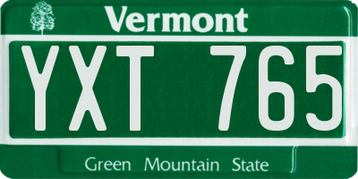 VT license plate YXT765