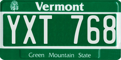 VT license plate YXT768