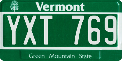 VT license plate YXT769