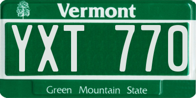 VT license plate YXT770