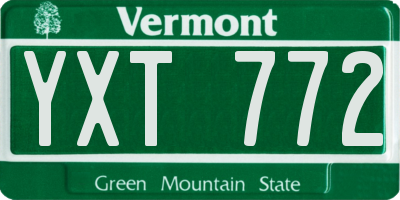VT license plate YXT772