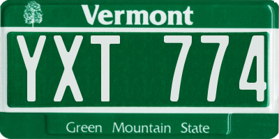 VT license plate YXT774