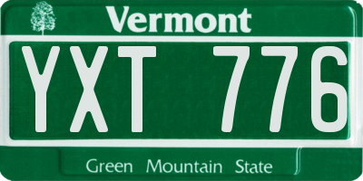 VT license plate YXT776