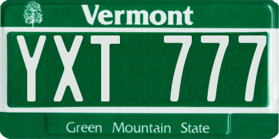 VT license plate YXT777