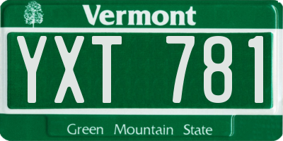 VT license plate YXT781