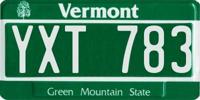 VT license plate YXT783