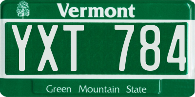 VT license plate YXT784