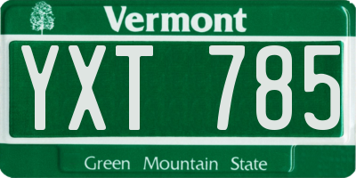 VT license plate YXT785