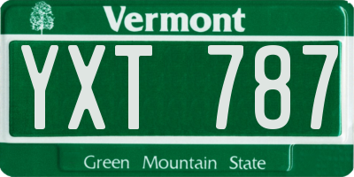VT license plate YXT787