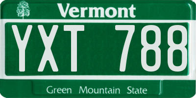 VT license plate YXT788