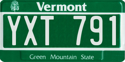 VT license plate YXT791