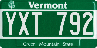 VT license plate YXT792