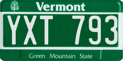 VT license plate YXT793