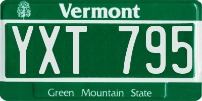 VT license plate YXT795