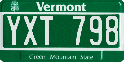 VT license plate YXT798