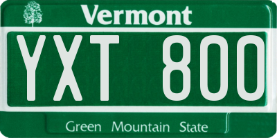 VT license plate YXT800