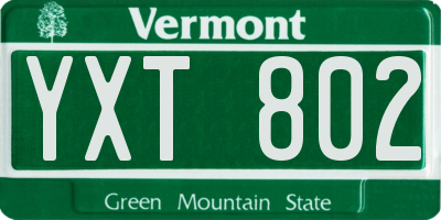 VT license plate YXT802