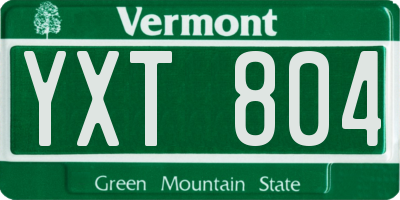 VT license plate YXT804