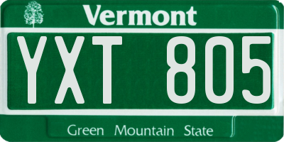 VT license plate YXT805