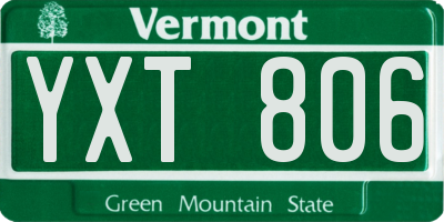 VT license plate YXT806