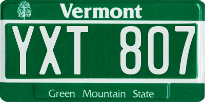 VT license plate YXT807
