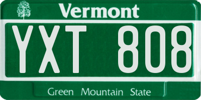 VT license plate YXT808