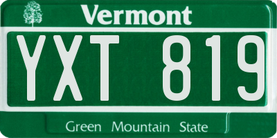 VT license plate YXT819