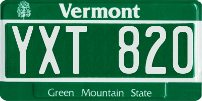 VT license plate YXT820