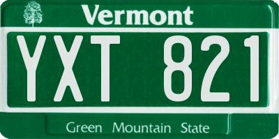 VT license plate YXT821