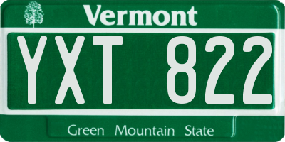 VT license plate YXT822
