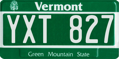 VT license plate YXT827