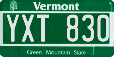 VT license plate YXT830