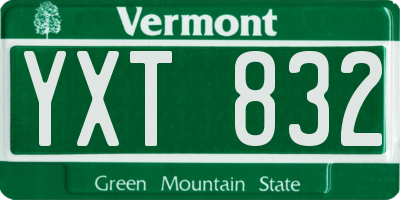 VT license plate YXT832