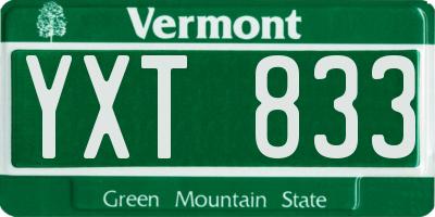 VT license plate YXT833