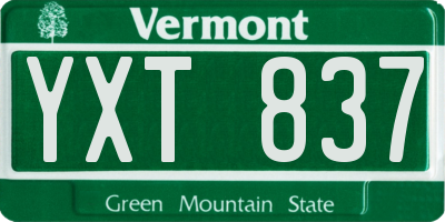 VT license plate YXT837