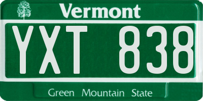 VT license plate YXT838
