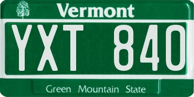 VT license plate YXT840