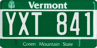 VT license plate YXT841