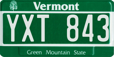 VT license plate YXT843