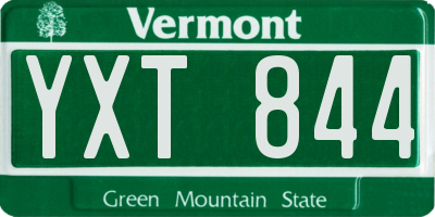 VT license plate YXT844