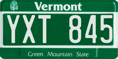 VT license plate YXT845