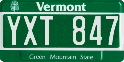 VT license plate YXT847