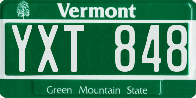 VT license plate YXT848