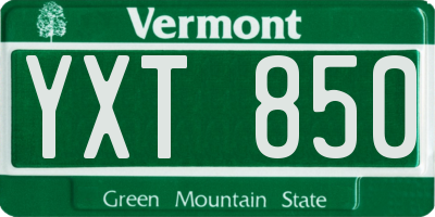 VT license plate YXT850