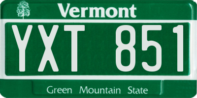 VT license plate YXT851