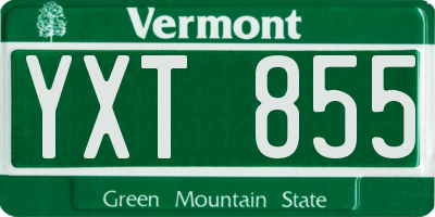 VT license plate YXT855