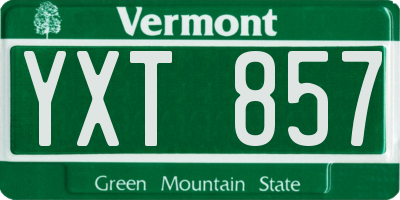 VT license plate YXT857
